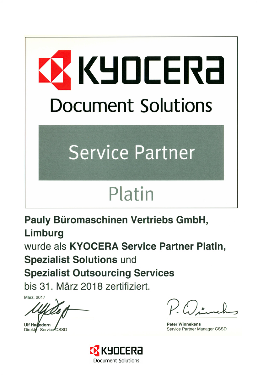 kyocery service partner platin